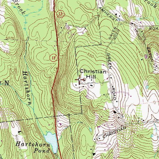 Topographic Map of Christian Hill, NH