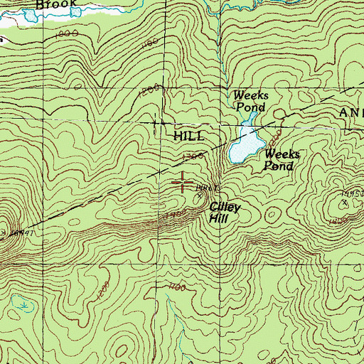 Topographic Map of Cilley Hill, NH