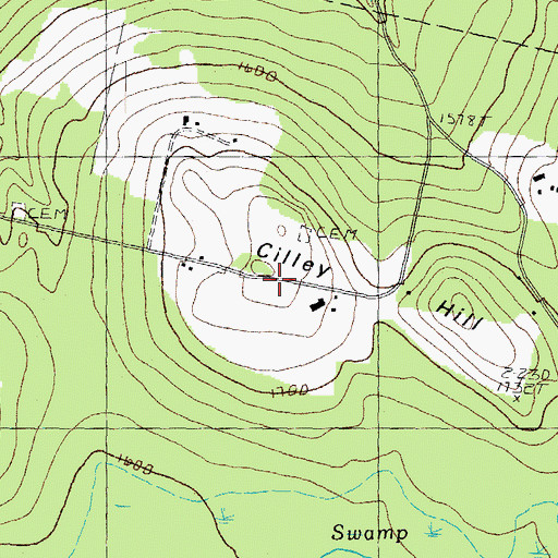Topographic Map of Cilley Hill, NH