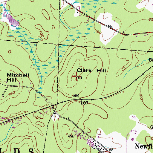 Topographic Map of Clark Hill, NH