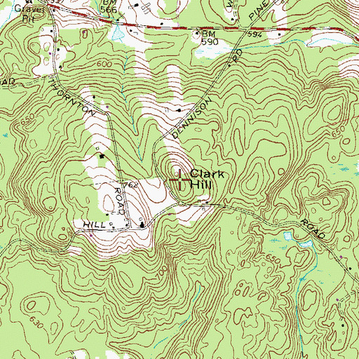 Topographic Map of Clark Hill, NH