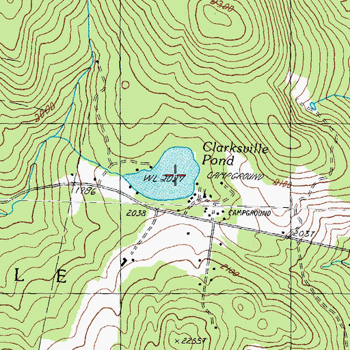 Topographic Map of Clarksville Pond, NH