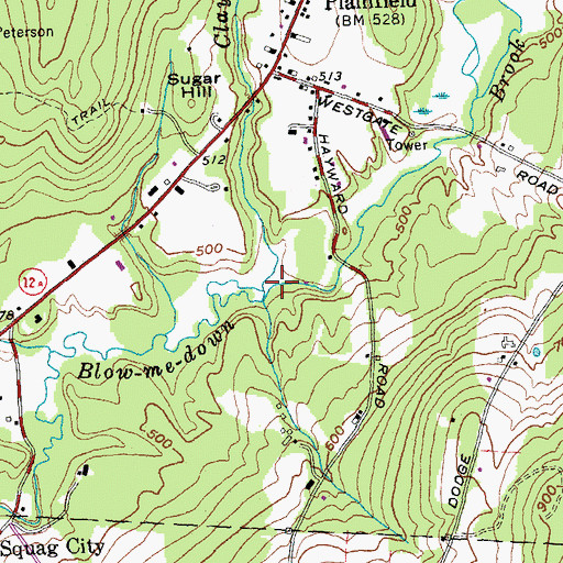 Topographic Map of Clay Brook, NH