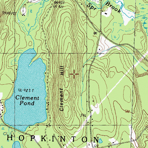 Topographic Map of Clement Hill, NH