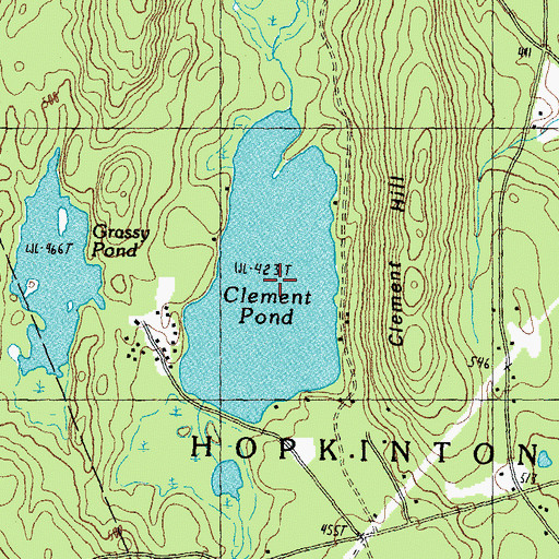 Topographic Map of Clement Pond, NH