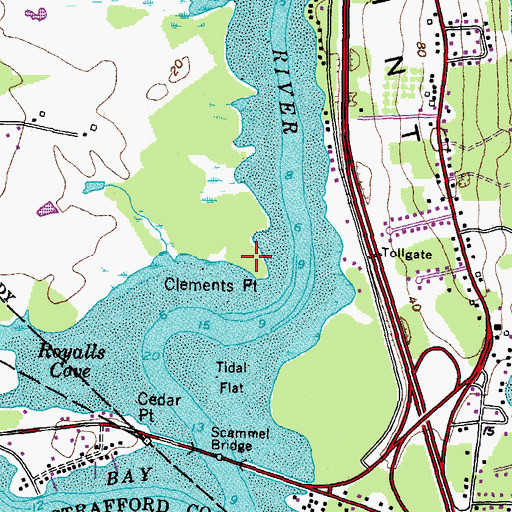 Topographic Map of Clements Point, NH