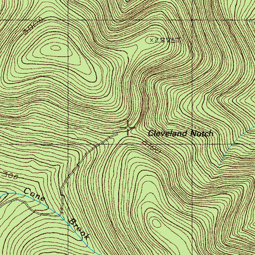 Topographic Map of Cleveland Notch, NH