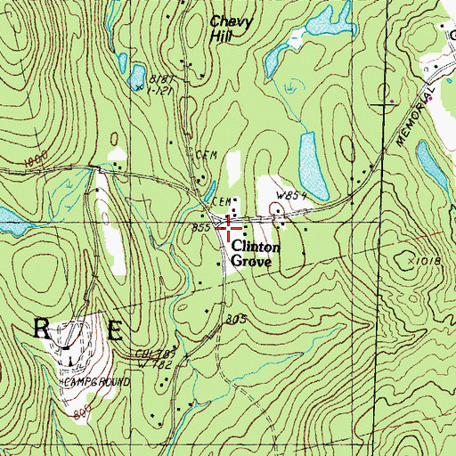 Topographic Map of Clinton Grove, NH