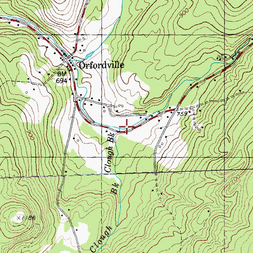 Topographic Map of Clough Brook, NH