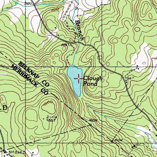 Topographic Map of Clough Pond, NH