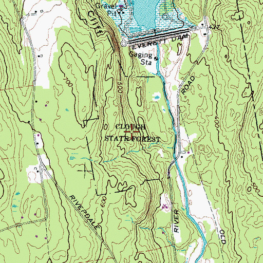 Topographic Map of Clough State Forest, NH