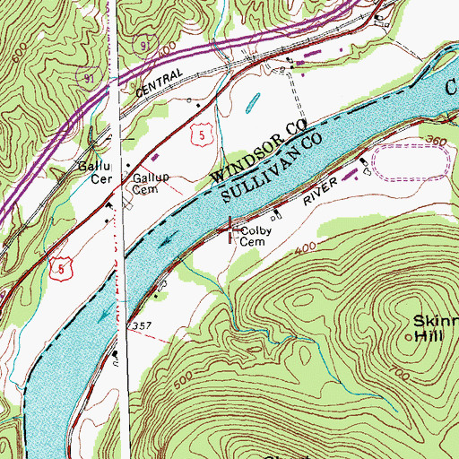 Topographic Map of Colby Cemetery, NH