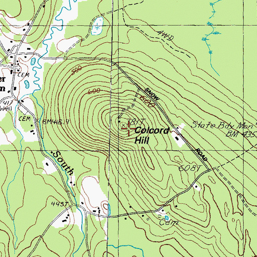 Topographic Map of Colcord Hill, NH
