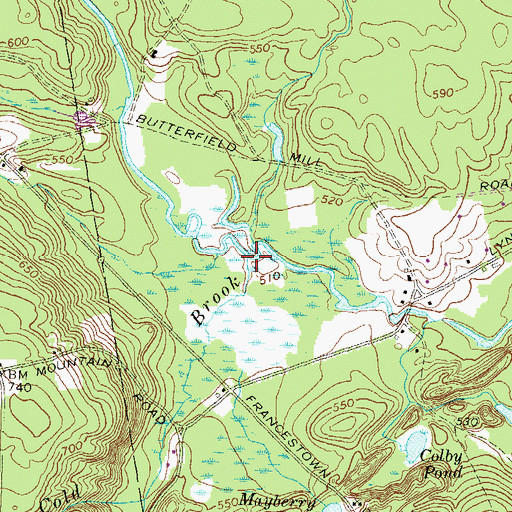 Topographic Map of Cold Brook, NH