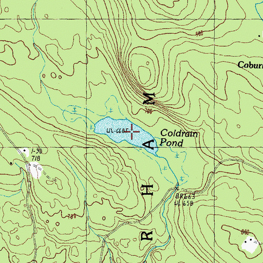 Topographic Map of Coldrain Pond, NH