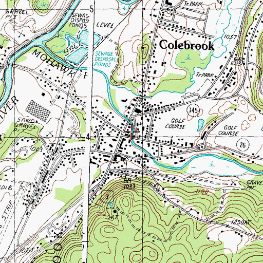 Topographic Map of Colebrook, NH