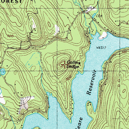 Topographic Map of Collins Ledge, NH