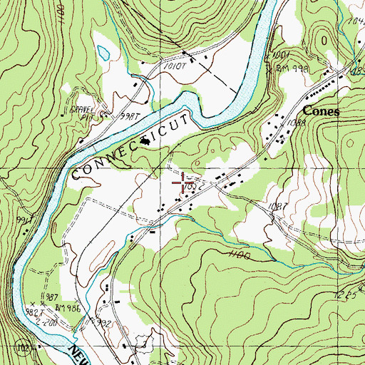 Topographic Map of Cones, NH