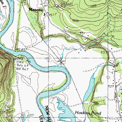 Topographic Map of Connary Brook, NH