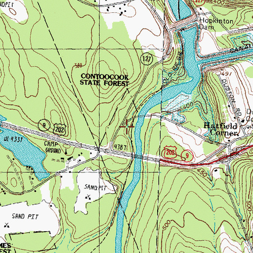 Topographic Map of Contoocook State Forest, NH