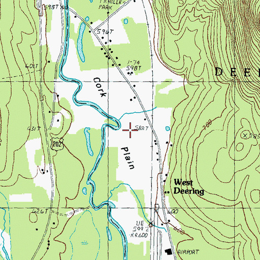 Topographic Map of Corkplain, NH