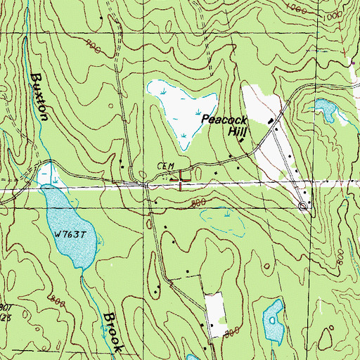 Topographic Map of Corliss Cemetery, NH