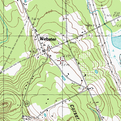 Topographic Map of Corser Hill Cemetery, NH