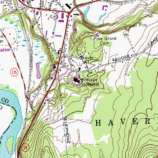 Topographic Map of Cottage Hospital, NH