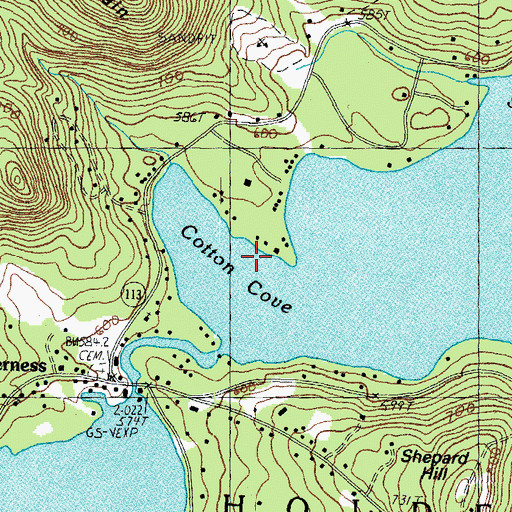 Topographic Map of Cotton Cove, NH