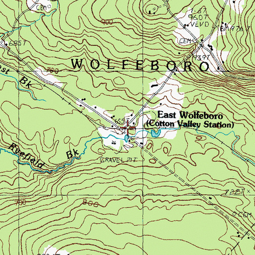 Topographic Map of Cotton Valley Station, NH