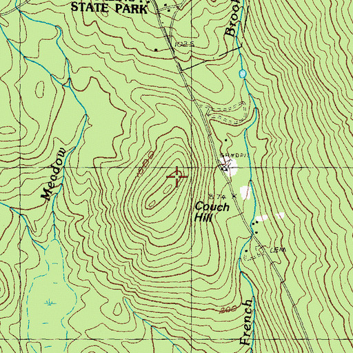 Topographic Map of Couch Hill, NH