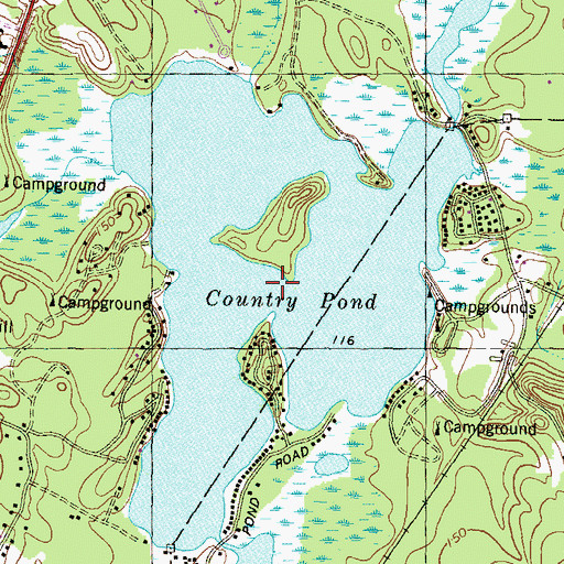 Topographic Map of Country Pond, NH