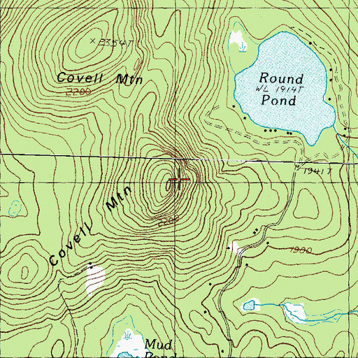 Topographic Map of Covell Mountain, NH