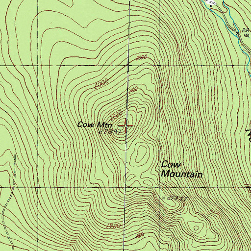 Topographic Map of Cow Mountain, NH