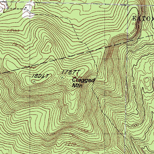 Topographic Map of Cragged Mountain, NH