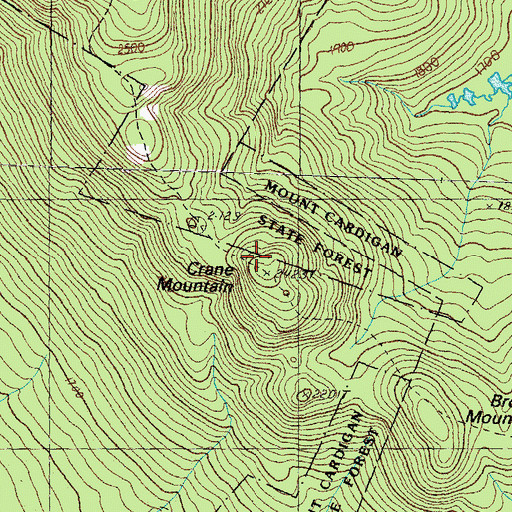 Topographic Map of Crane Mountain, NH