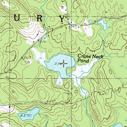 Topographic Map of Crane Neck Pond, NH