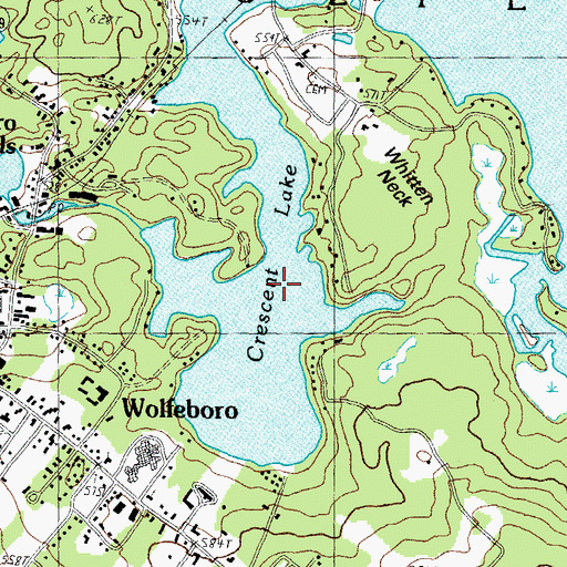 Topographic Map of Crescent Lake, NH