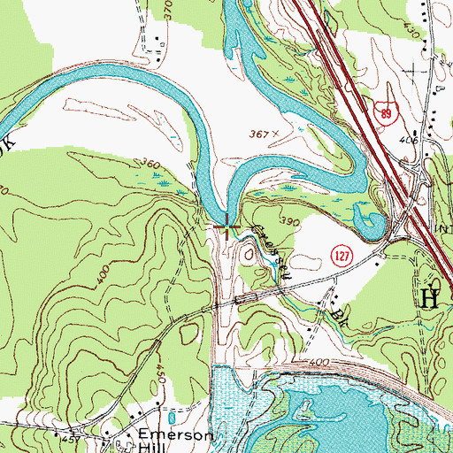 Topographic Map of Cressey Brook, NH