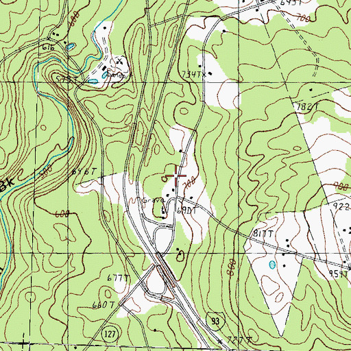 Topographic Map of Crockett Cemetery, NH