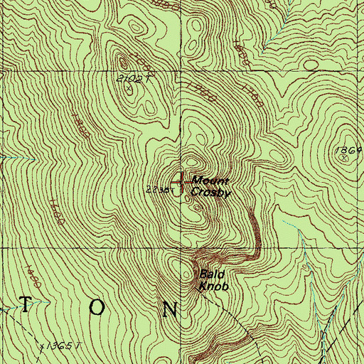 Topographic Map of Mount Crosby, NH