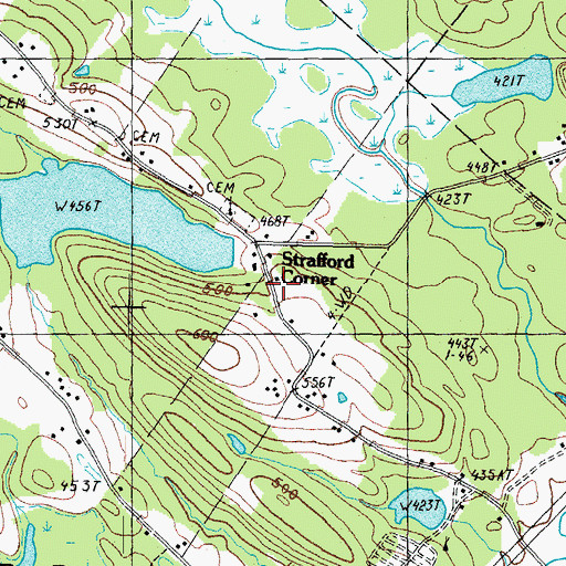 Topographic Map of Crown Point School, NH