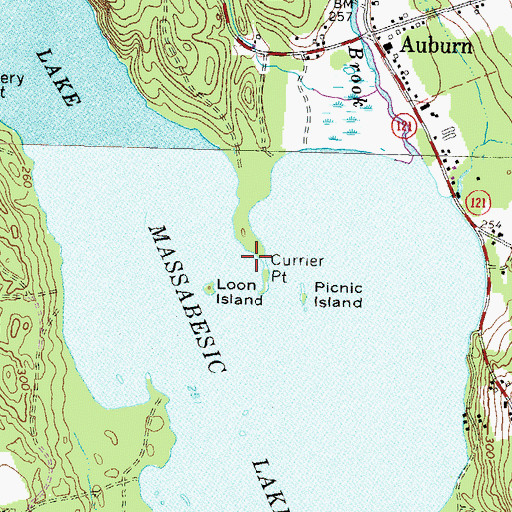 Topographic Map of Currier Point, NH