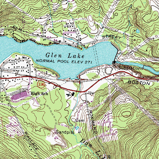 Topographic Map of Dan Little Brook, NH
