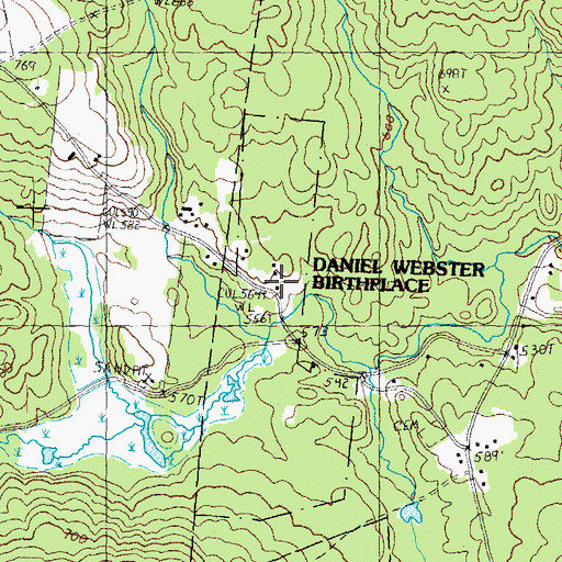 Topographic Map of Daniel Webster Birthplace, NH