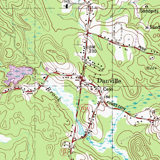Topographic Map of Danville, NH