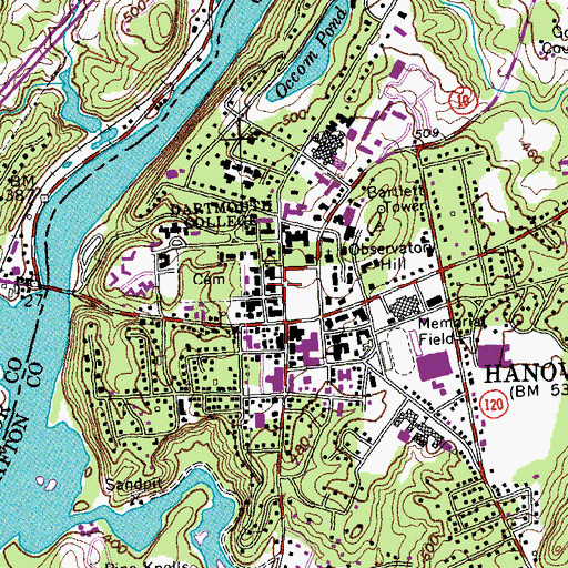 Topographic Map of Dartmouth College, NH