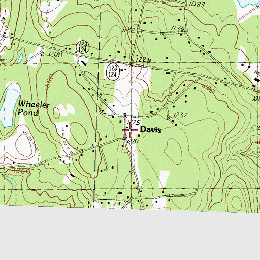 Topographic Map of Davis, NH