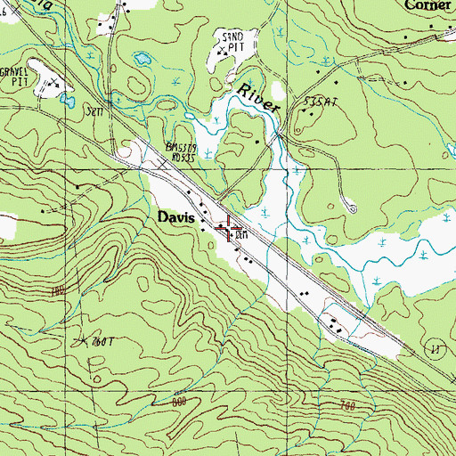 Topographic Map of Davis, NH