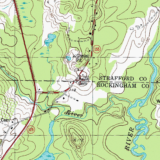 Topographic Map of Moses Davis Cemetery, NH